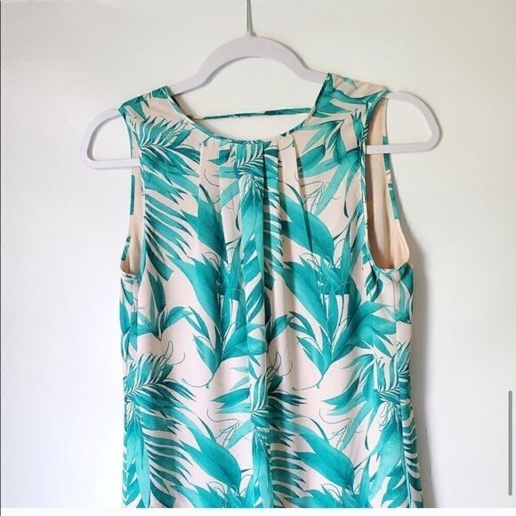 H&MāSleevelessāLinedāLikeĀ NewāDressāpalmāprint - Picture 9 of 11